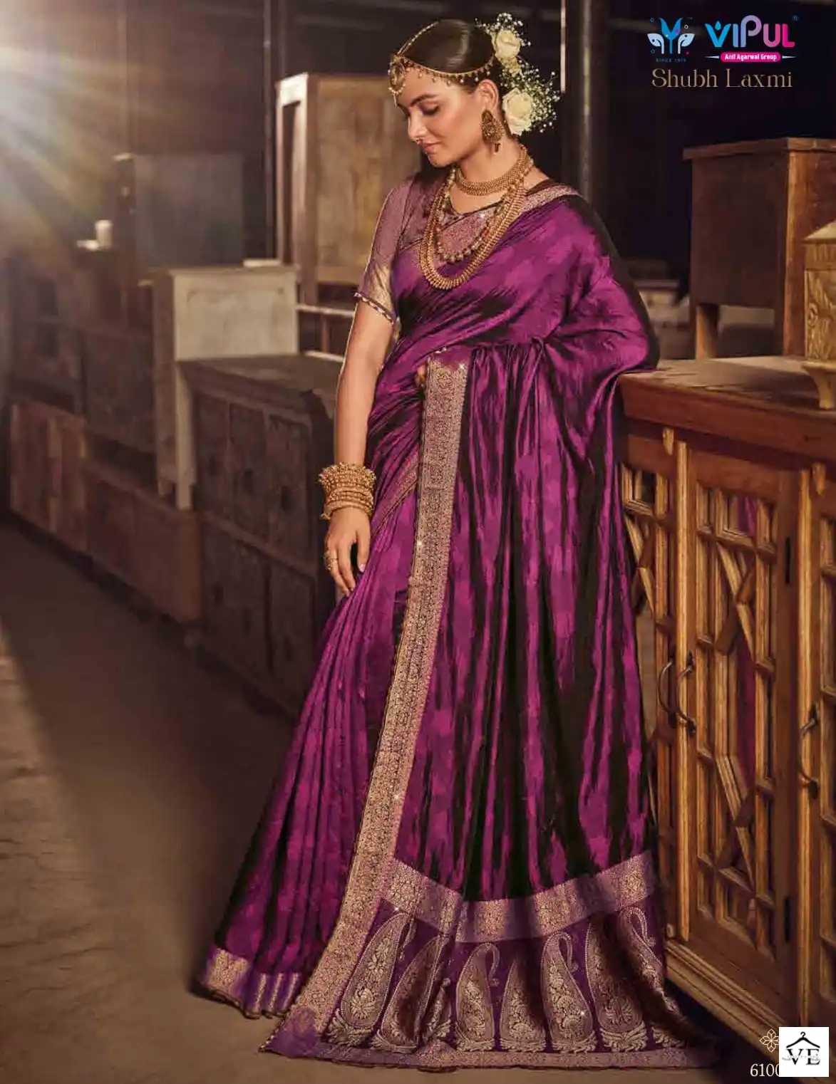 Vipul Shub Laxmi Top Dyed Wholesale Saree Catalog — Wholesale Sarees, MPA wholesale from Surat — view 1