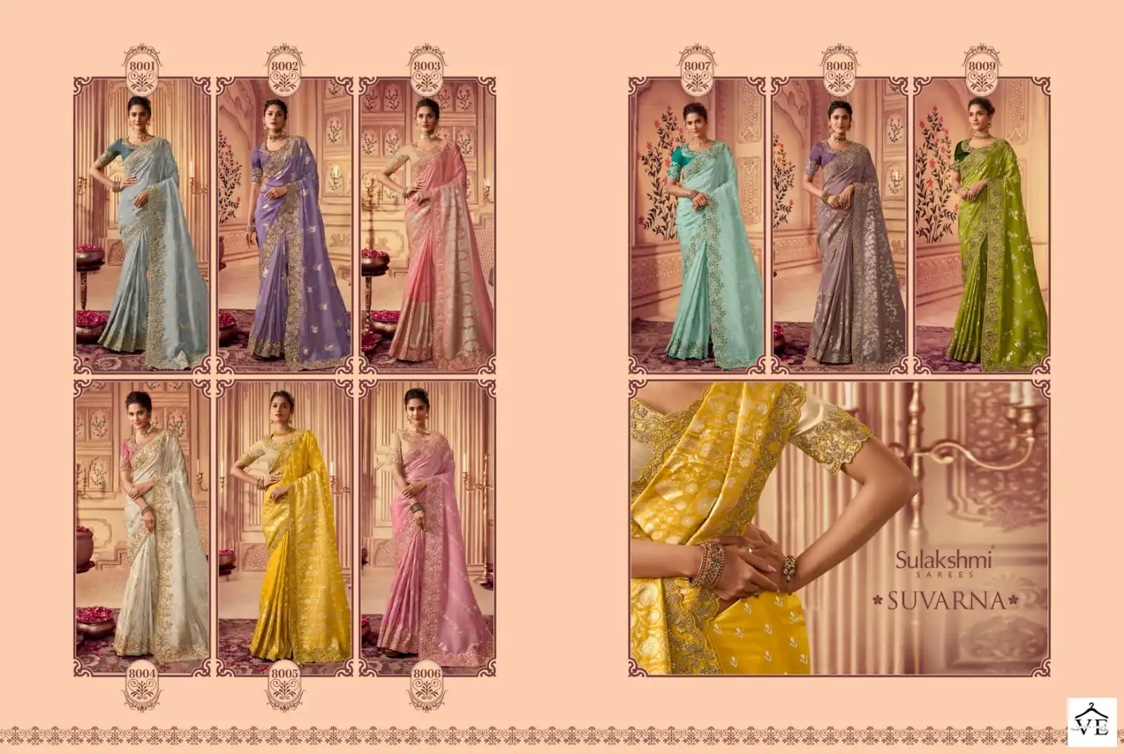 Sulakshmi Suvarna Fanyc Wholesale Designer Saree Catalog — Wholesale Sarees, MPA wholesale from Surat - Gallery Image 10