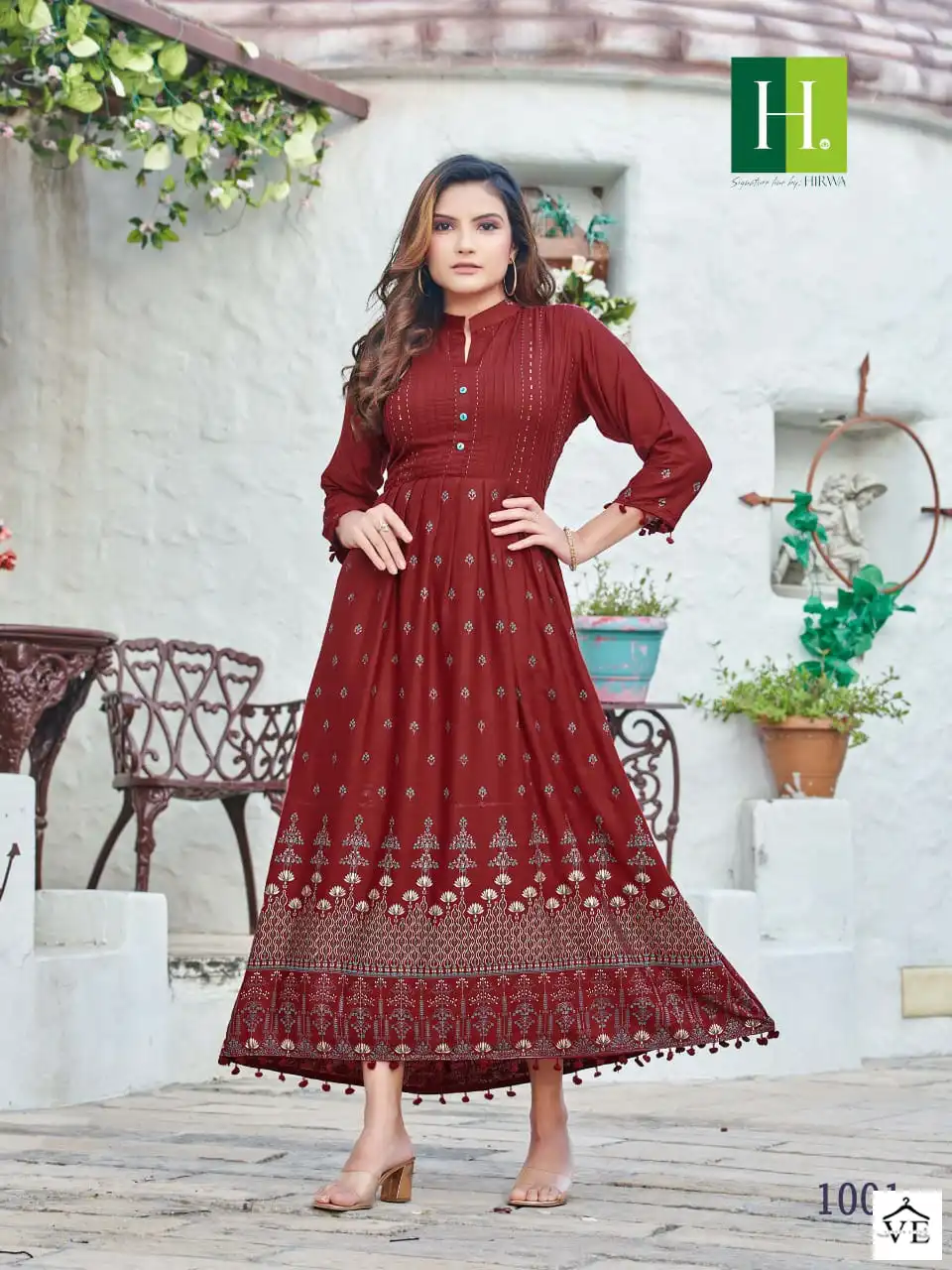 Hirwa Sunidhi Heavy Rayon Slub Wholesale Anarkali Kurti Catalog — Wholesale Kurtis, MPA wholesale from Surat — view 2
