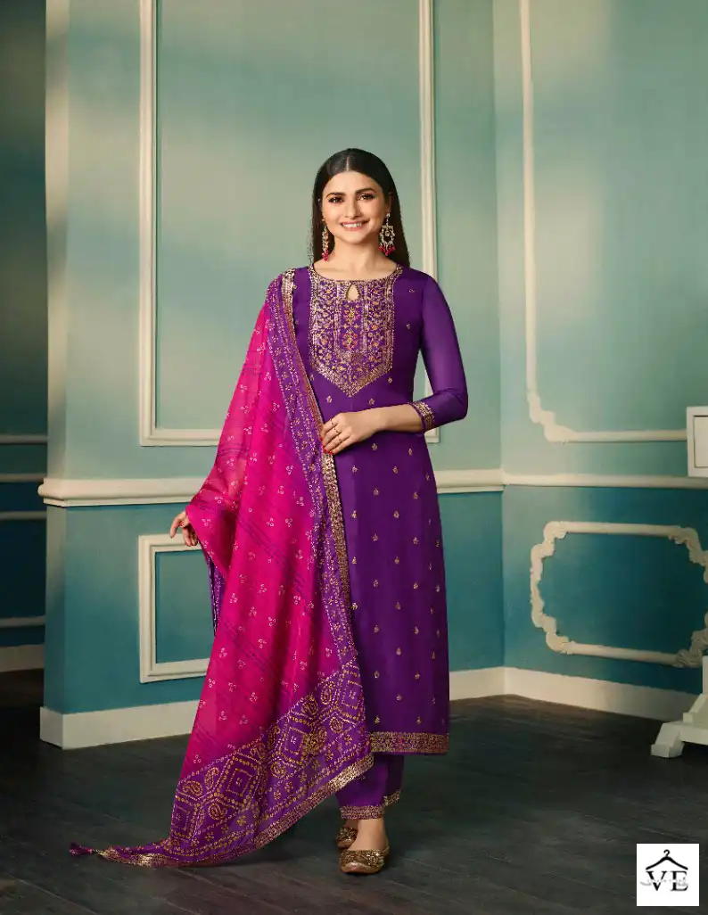 Vinay Tumbaa - Fiza Organza Jacquard Wholesale Readymade Suits Catalog — Wholesale Salwar Suits, MPA wholesale from Surat — view 4