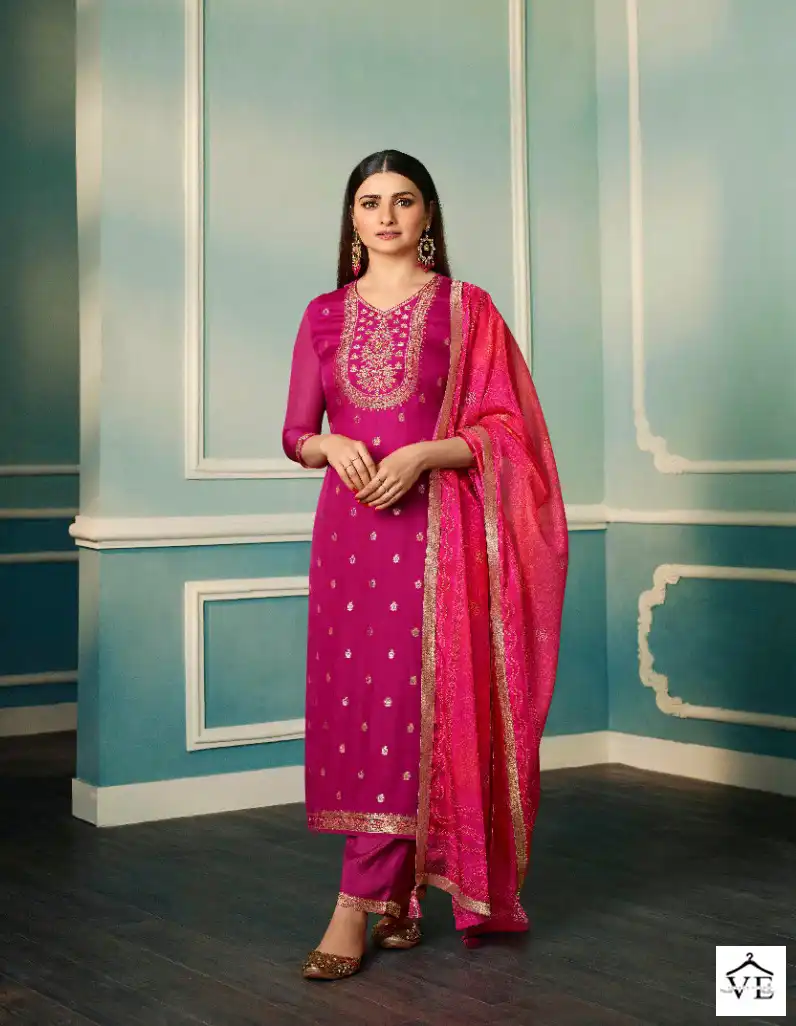 Vinay Tumbaa - Fiza Organza Jacquard Wholesale Readymade Suits Catalog — Wholesale Salwar Suits, MPA wholesale from Surat — view 7