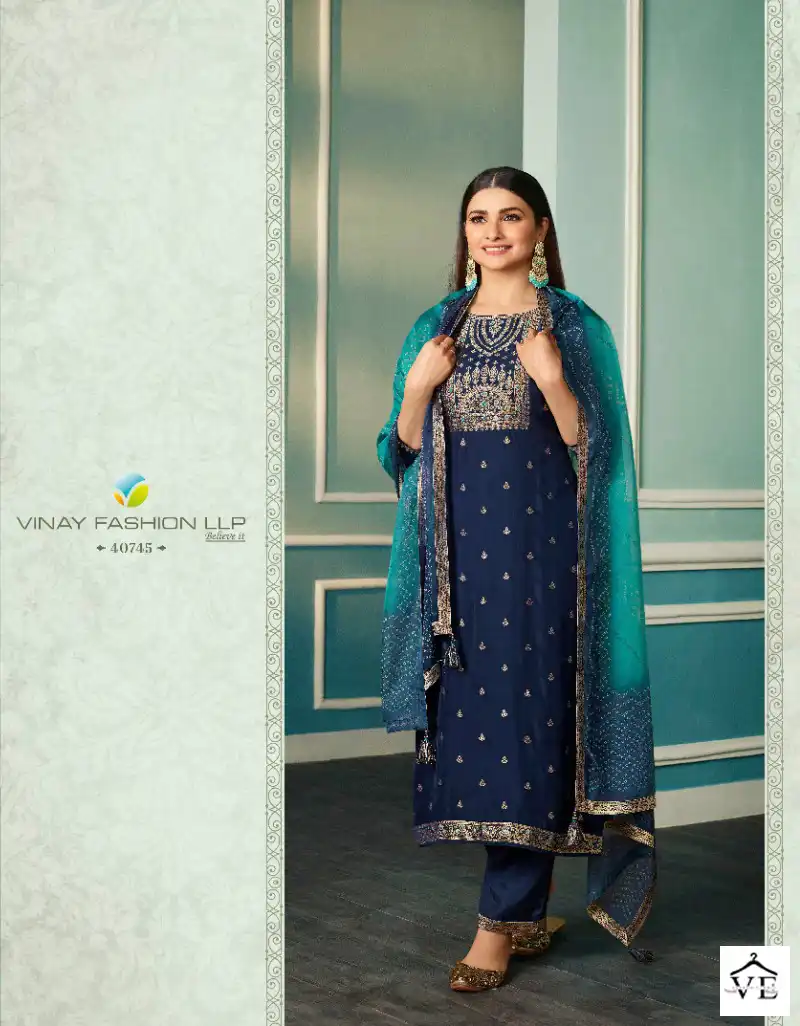 Vinay Tumbaa - Fiza Organza Jacquard Wholesale Readymade Suits Catalog — Wholesale Salwar Suits, MPA wholesale from Surat — view 9