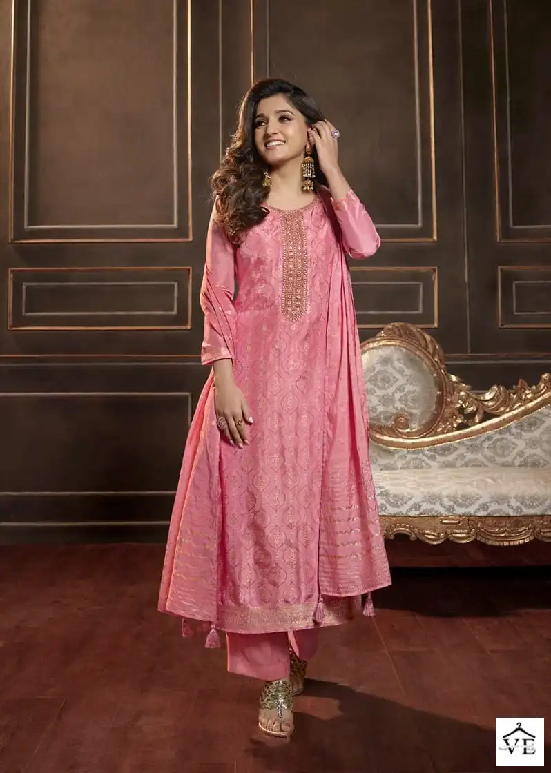 Vinay Tumbaa - Silver Line Dola Self Jacquard Wholesale Readymade Suits Catalog — Wholesale Salwar Suits, MPA wholesale from Surat - Gallery Image 6