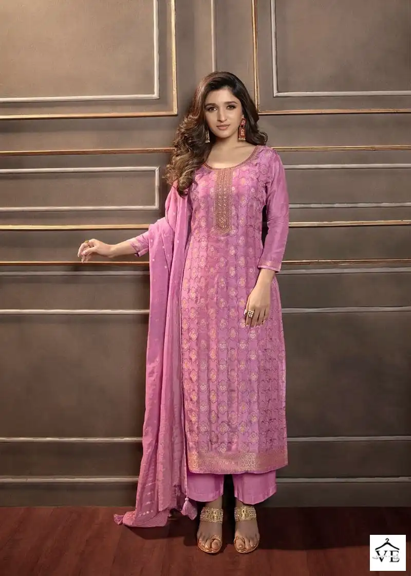 Vinay Tumbaa - Silver Line Dola Self Jacquard Wholesale Readymade Suits Catalog — Wholesale Salwar Suits, MPA wholesale from Surat - Gallery Image 4
