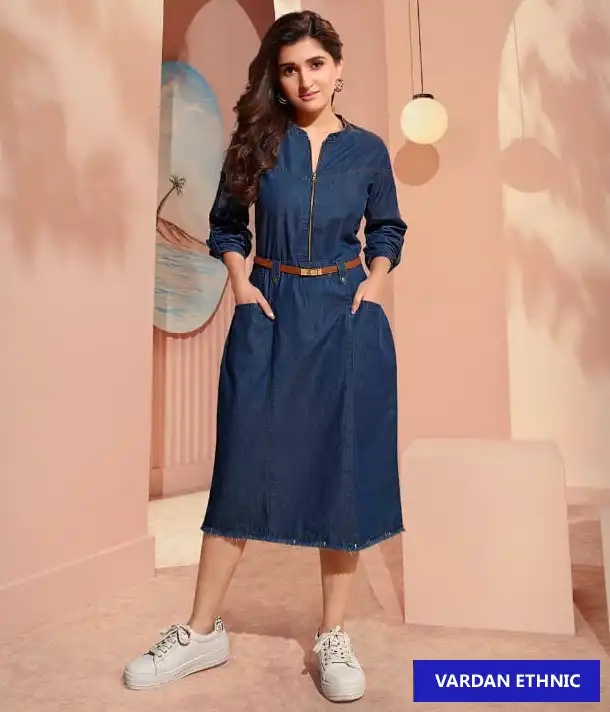 Vinay Tumbaa The Denim-3 100% Denim Wholesale Kurti Catalog — Wholesale Kurtis, MPA wholesale from Surat — view 1