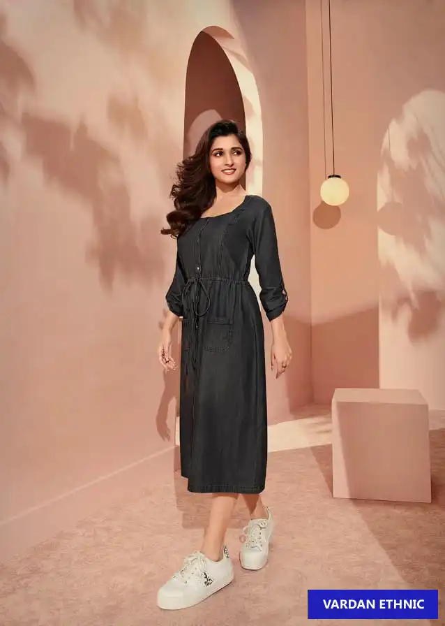 Vinay Tumbaa The Denim-3 100% Denim Wholesale Kurti Catalog — Wholesale Kurtis, MPA wholesale from Surat - Gallery Image 8