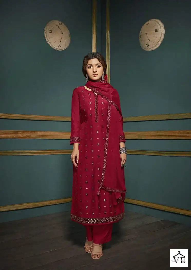 Vinay Tumbaa - Vani Dola Jacquard Wholesale Readymade Suits Catalog — Wholesale Salwar Suits, MPA wholesale from Surat - Gallery Image 4