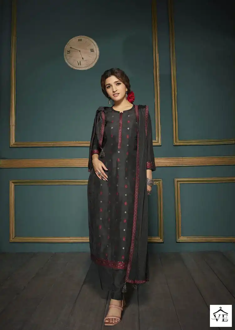 Vinay Tumbaa - Vani Dola Jacquard Wholesale Readymade Suits Catalog — Wholesale Salwar Suits, MPA wholesale from Surat - Gallery Image 7