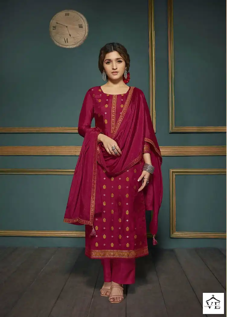 Vinay Tumbaa - Vani Dola Jacquard Wholesale Readymade Suits Catalog — Wholesale Salwar Suits, MPA wholesale from Surat - Gallery Image 3