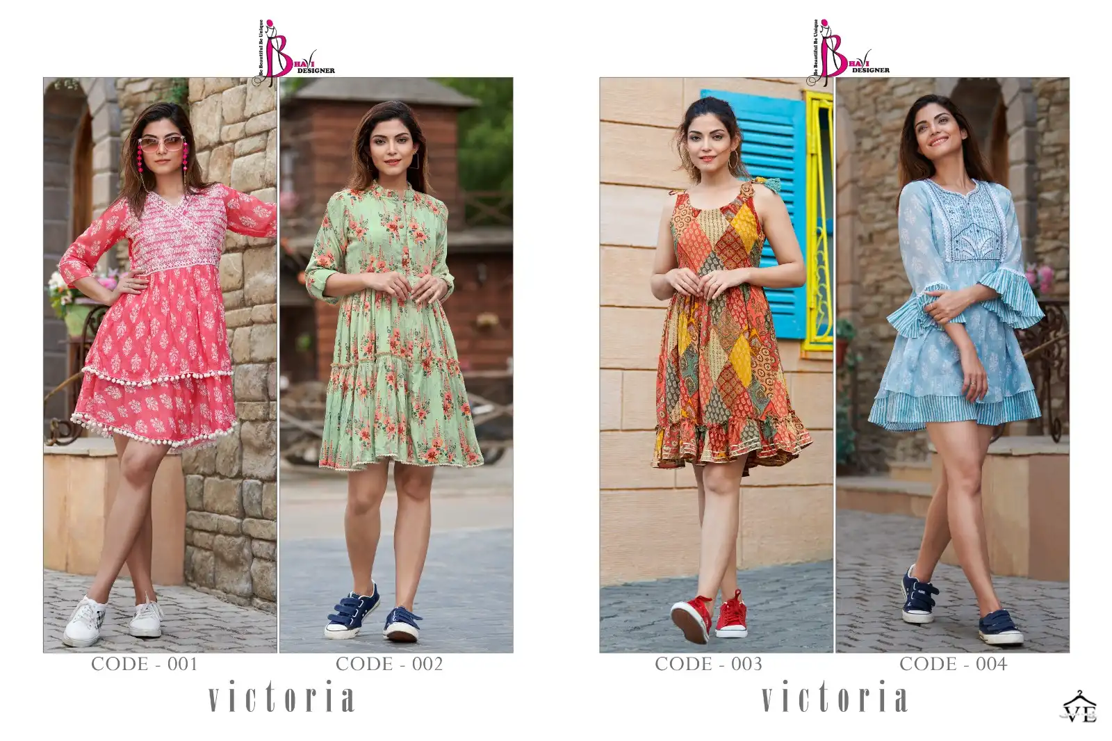 Bhavi Designer Victoria Printed Cotton Mal &amp; Rayon Wholesale Tunics Catalog — Wholesale Kurtis, MPA wholesale from Surat — view 6