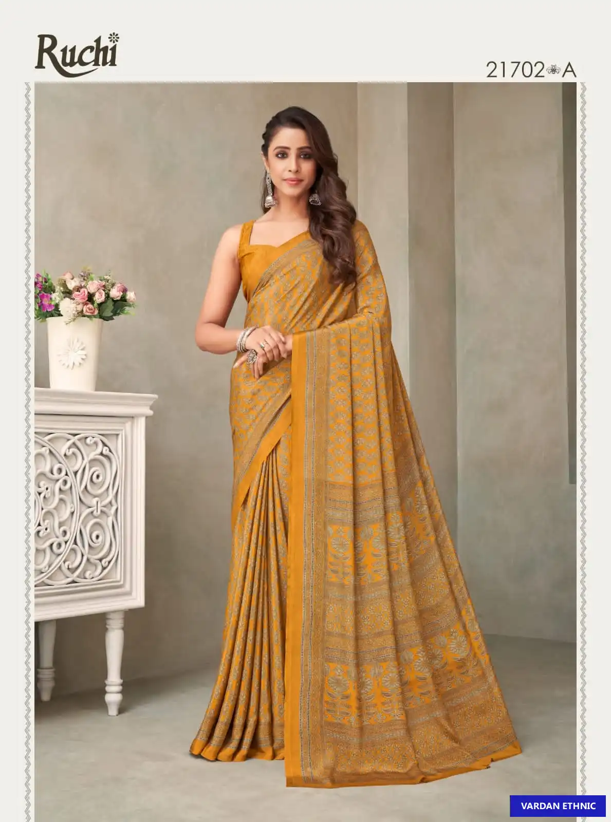 Ruchi Vivanta Silk 18th Edition Silk Crepe Wholesale Saree Catalog — Wholesale Sarees, MPA wholesale from Surat - Gallery Image 7