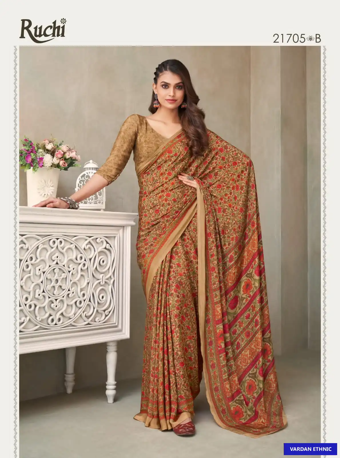 Ruchi Vivanta Silk 18th Edition Silk Crepe Wholesale Saree Catalog — Wholesale Sarees, MPA wholesale from Surat - Gallery Image 8