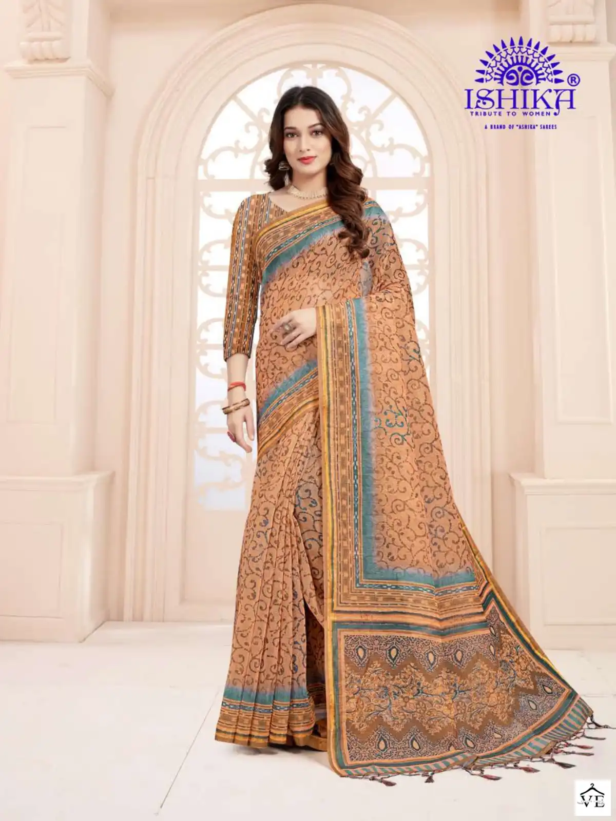 Ishika Vanshika Digital Linen Printed Wholesale Saree Catalog — Wholesale Sarees, MPA wholesale from Surat - Gallery Image 5