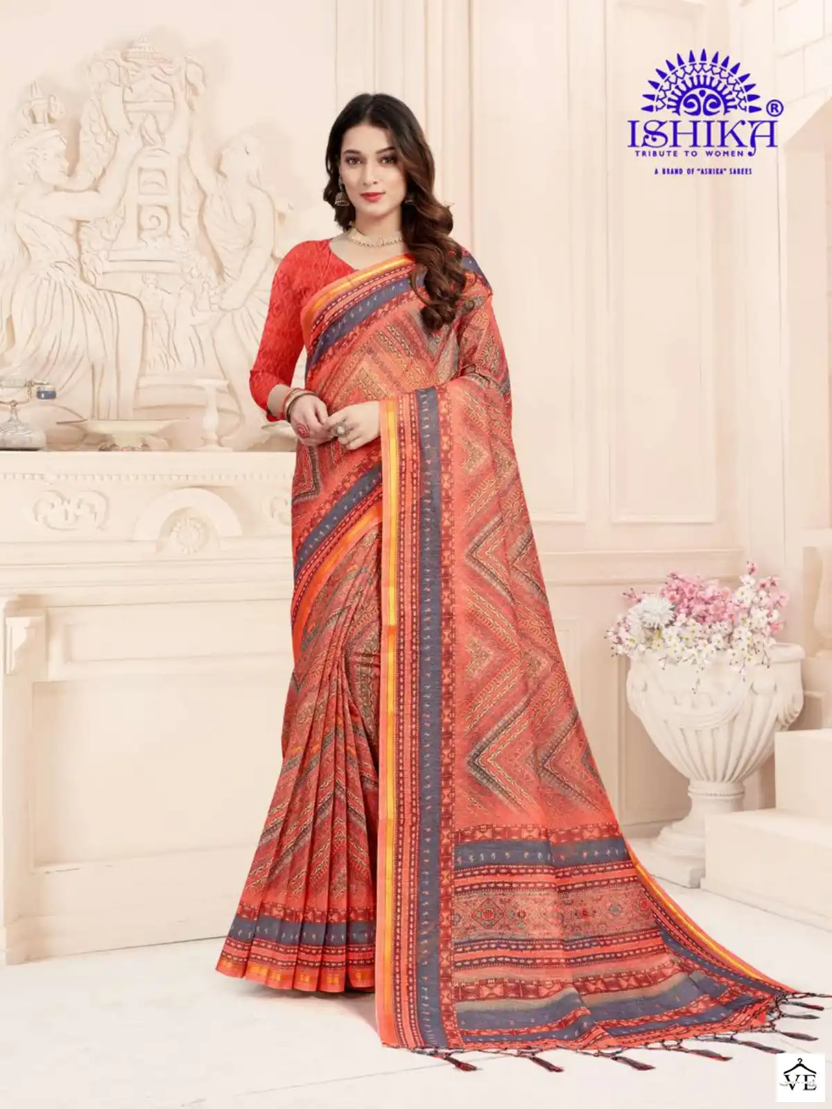 Ishika Vanshika Digital Linen Printed Wholesale Saree Catalog — Wholesale Sarees, MPA wholesale from Surat - Gallery Image 6