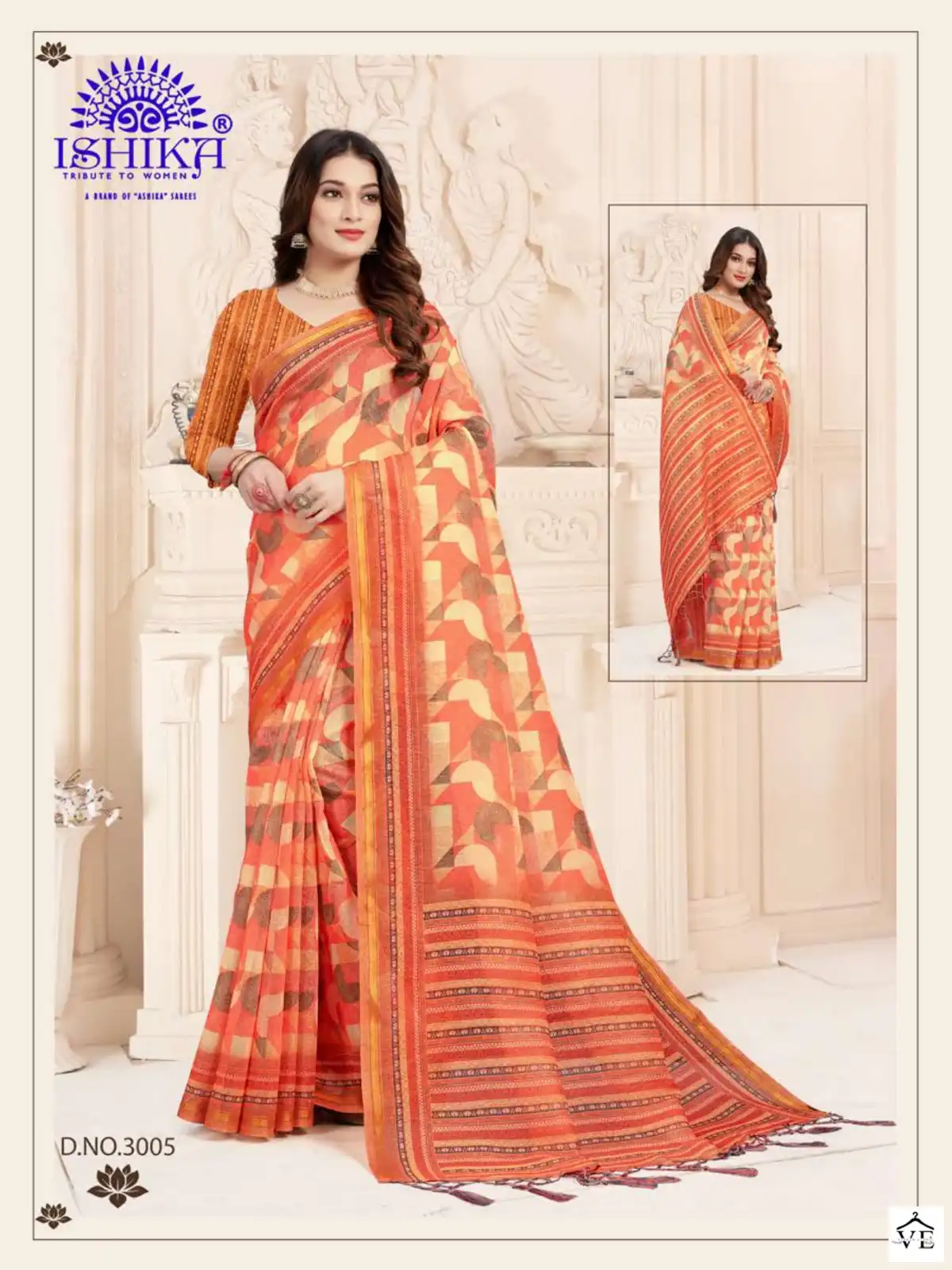 Ishika Vanshika Digital Linen Printed Wholesale Saree Catalog — Wholesale Sarees, MPA wholesale from Surat - Gallery Image 11