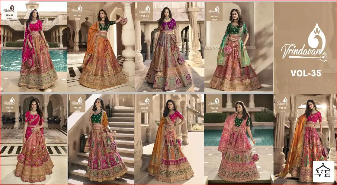 Royal Vrindavan Vol 35 Banarasi Silk Wholesale Bridal Lehenga Catalog — Wholesale Lehenga, MPA wholesale from Surat — view 10
