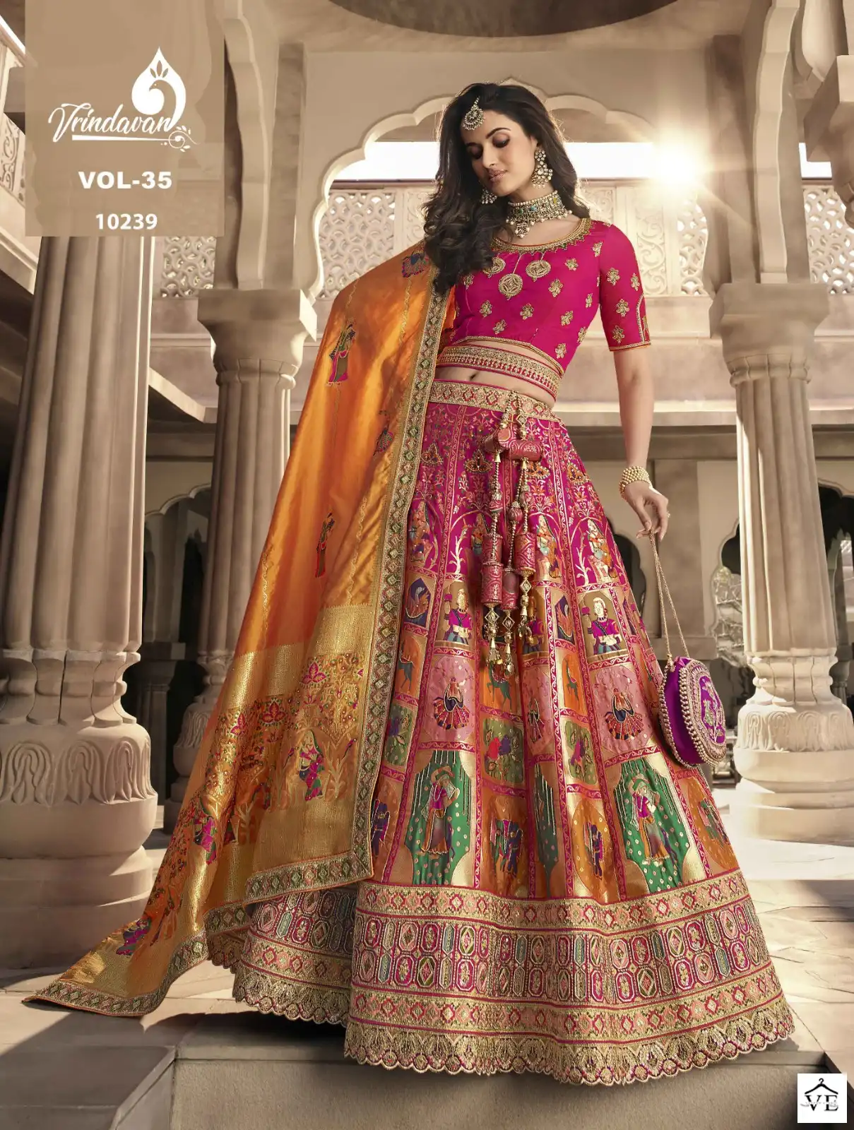 Royal Vrindavan Vol 35 Banarasi Silk Wholesale Bridal Lehenga Catalog — Wholesale Lehenga, MPA wholesale from Surat - Gallery Image 8