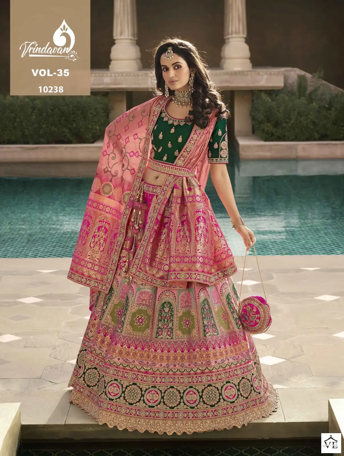 Royal Vrindavan Vol 35 Banarasi Silk Wholesale Bridal Lehenga Catalog — Wholesale Lehenga, MPA wholesale from Surat - Gallery Image 9
