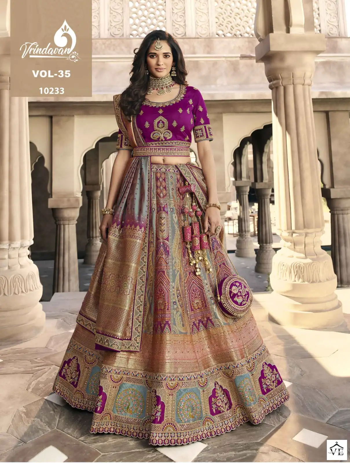 Royal Vrindavan Vol 35 Banarasi Silk Wholesale Bridal Lehenga Catalog — Wholesale Lehenga, MPA wholesale from Surat - Gallery Image 2
