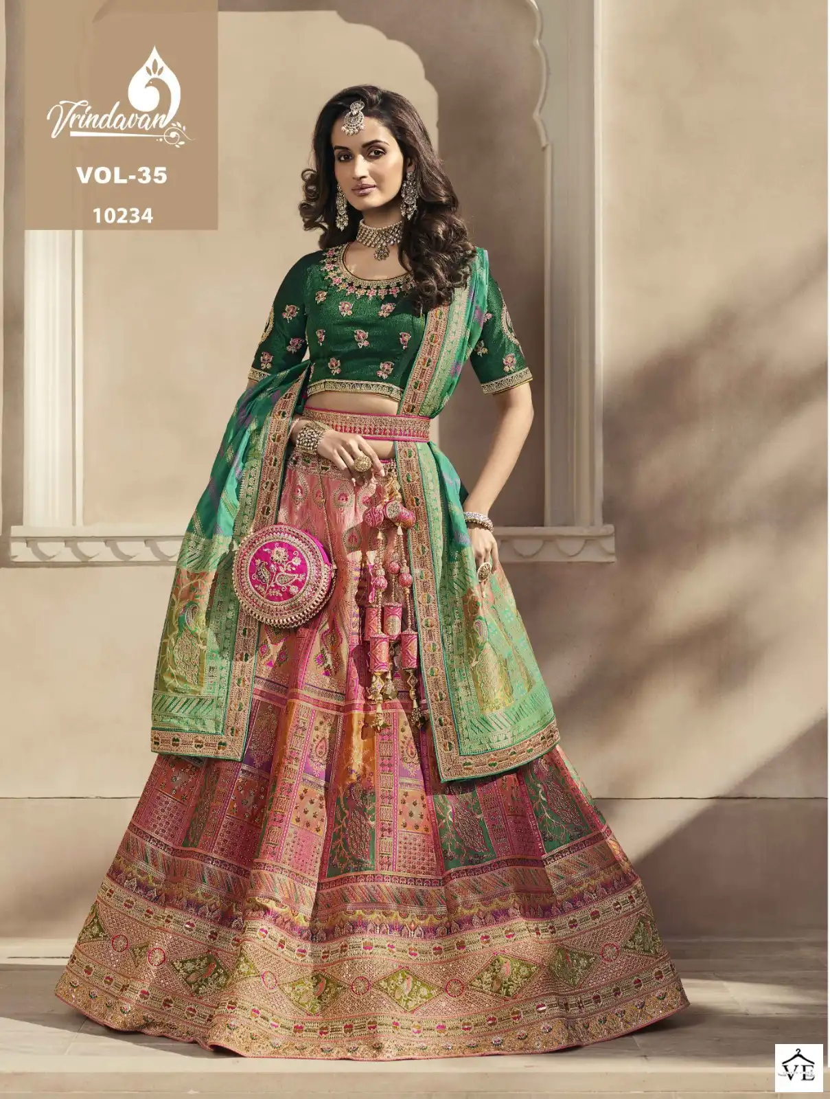 Royal Vrindavan Vol 35 Banarasi Silk Wholesale Bridal Lehenga Catalog — Wholesale Lehenga, MPA wholesale from Surat - Gallery Image 4