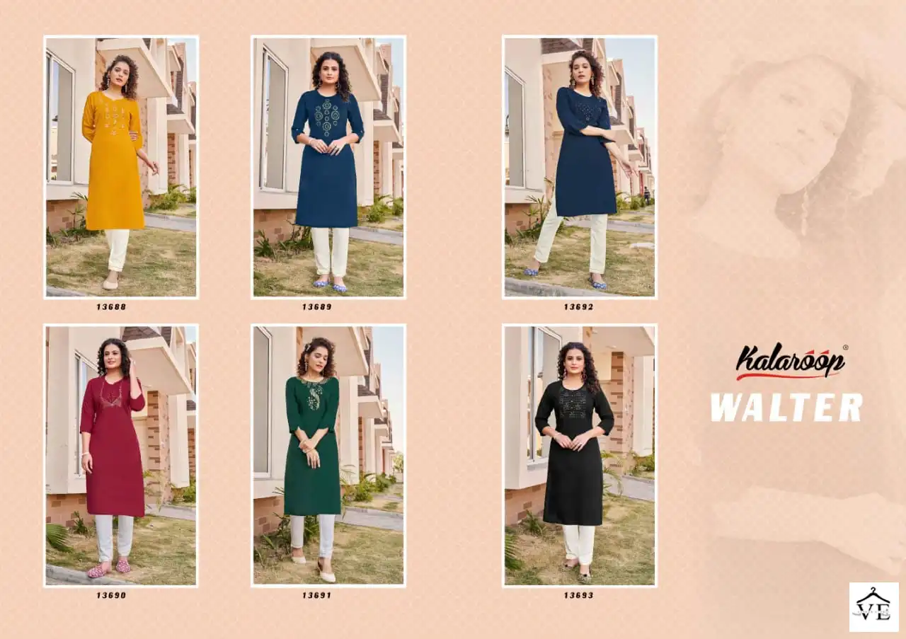 Kalaroop Walter Fancy Rayon Wholesale Kurti Catalog — Wholesale Kurtis, MPA wholesale from Surat — view 7