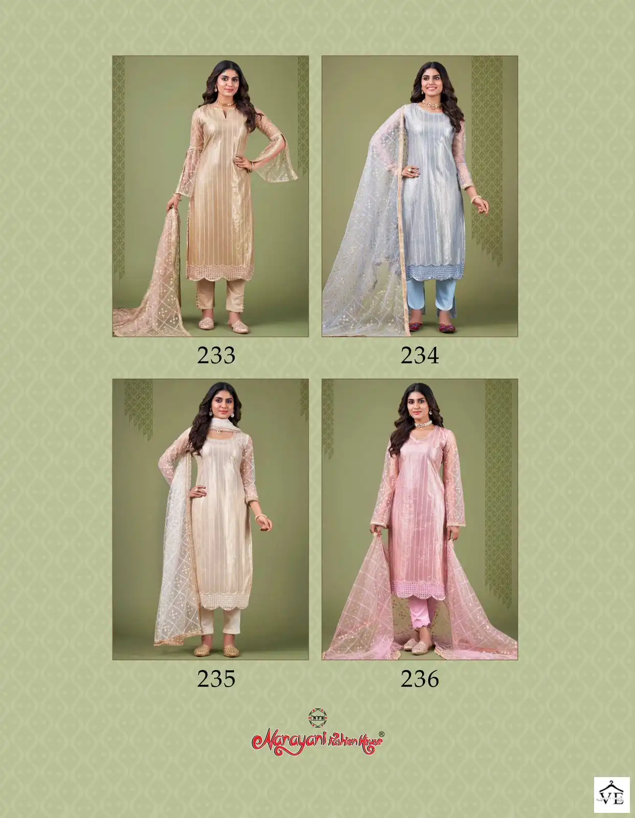 Narayani Fashion Zehra Vol-4 Butterfly Net Wholesale Designer Suits Catalog — Wholesale Salwar Suits, MPA wholesale from Surat — view 5