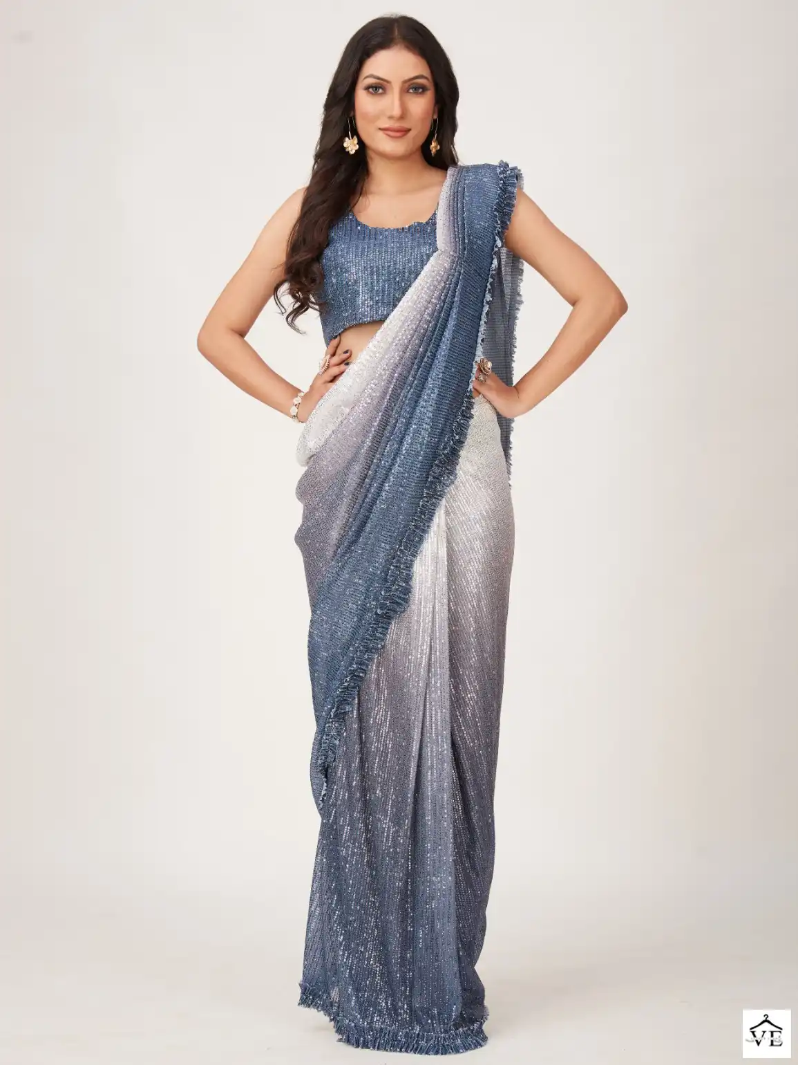 Amoha 101752 Imported Fabric Wholesale Readymade Saree Catalog — Wholesale Sarees, MPA wholesale from Surat — view 1