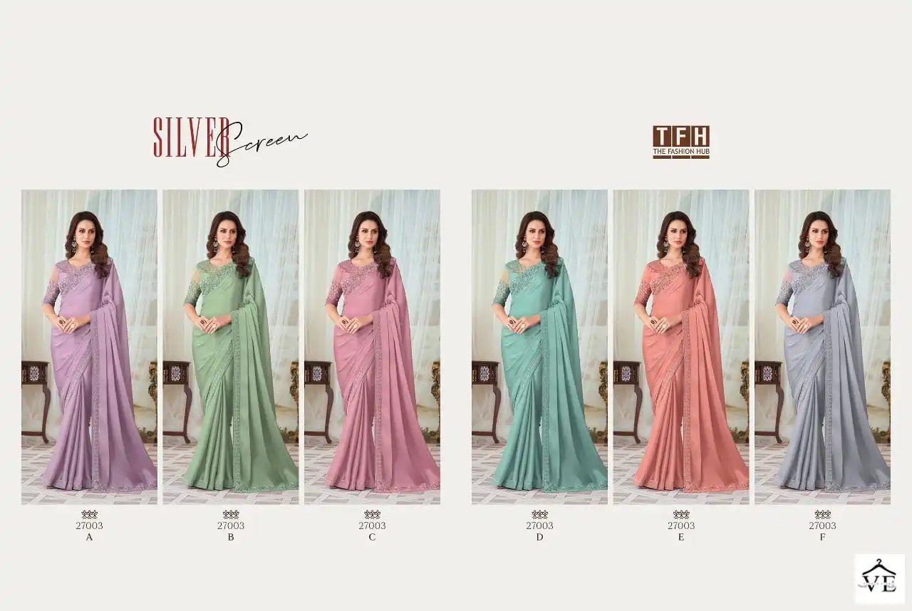 TFH 27003 Hit Colors Fancy Silk Wholesale Designer Saree Catalog — Wholesale Sarees, MPA wholesale from Surat — view 7