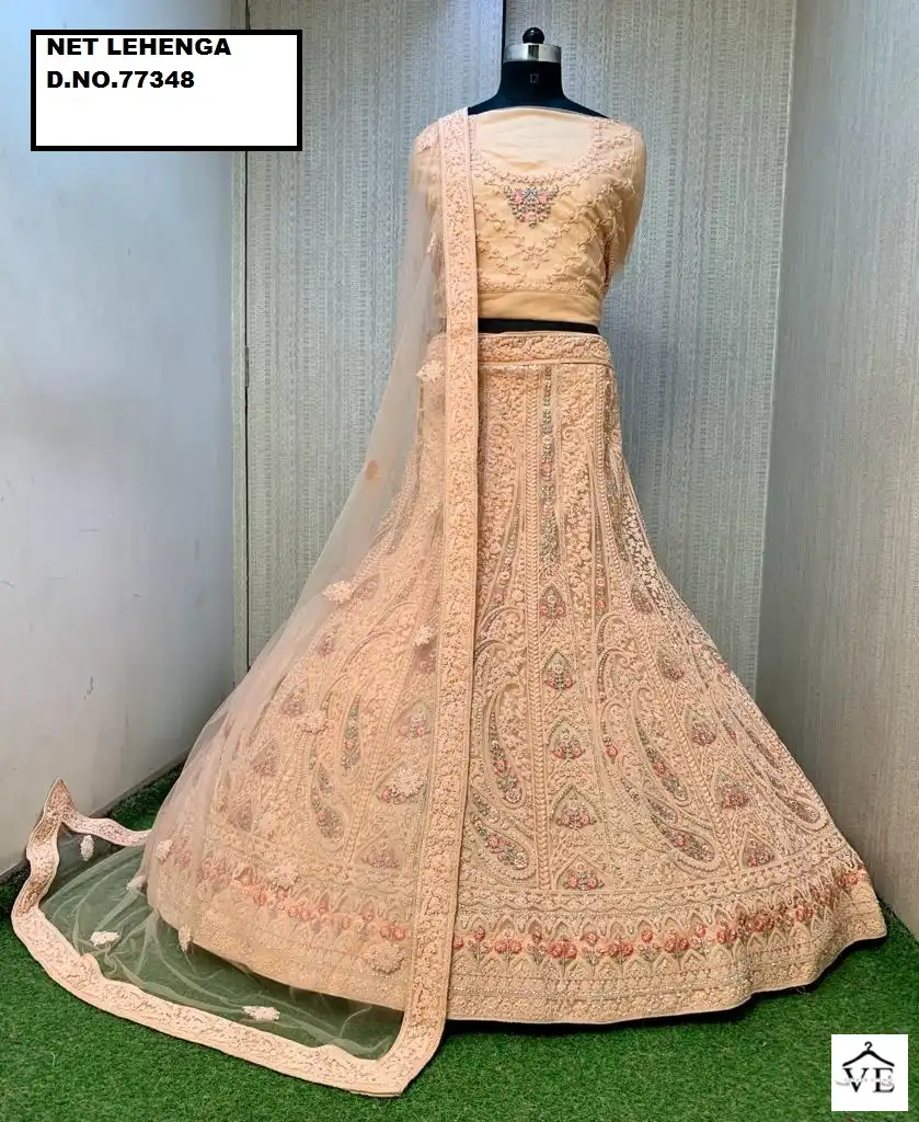 Parvati 77348 Net Wholesale Bridal Lehenga Catalog — Wholesale Lehenga, MPA wholesale from Surat — view 4