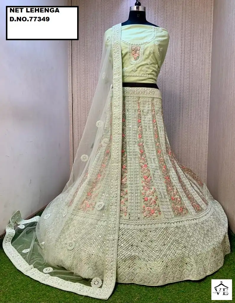 Parvati 77348 Net Wholesale Bridal Lehenga Catalog — Wholesale Lehenga, MPA wholesale from Surat — view 6