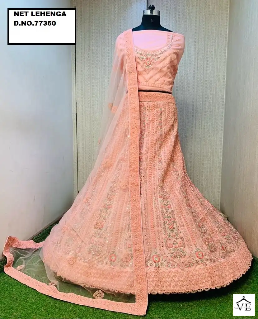 Parvati 77348 Net Wholesale Bridal Lehenga Catalog — Wholesale Lehenga, MPA wholesale from Surat — view 12