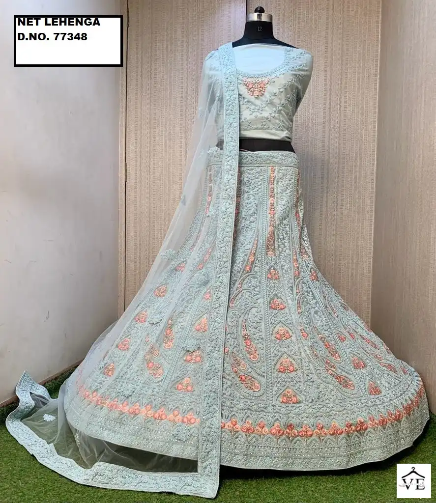 Parvati 77348 Net Wholesale Bridal Lehenga Catalog — Wholesale Lehenga, MPA wholesale from Surat — view 13