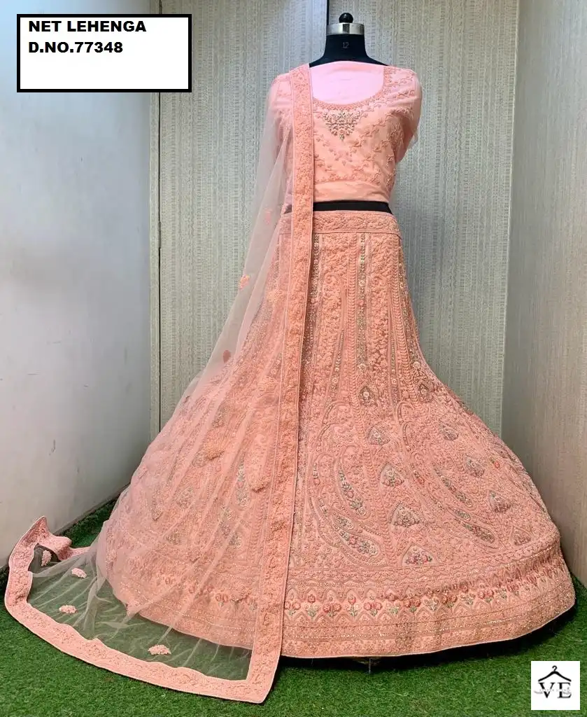 Parvati 77348 Net Wholesale Bridal Lehenga Catalog — Wholesale Lehenga, MPA wholesale from Surat — view 14