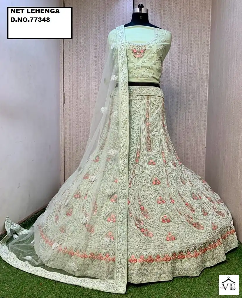 Parvati 77348 Net Wholesale Bridal Lehenga Catalog — Wholesale Lehenga, MPA wholesale from Surat — view 2
