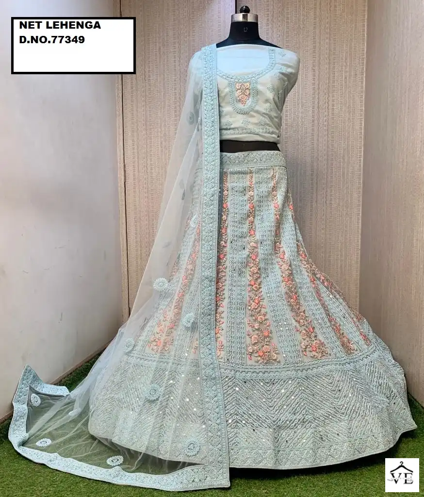 Parvati 77348 Net Wholesale Bridal Lehenga Catalog — Wholesale Lehenga, MPA wholesale from Surat — view 3