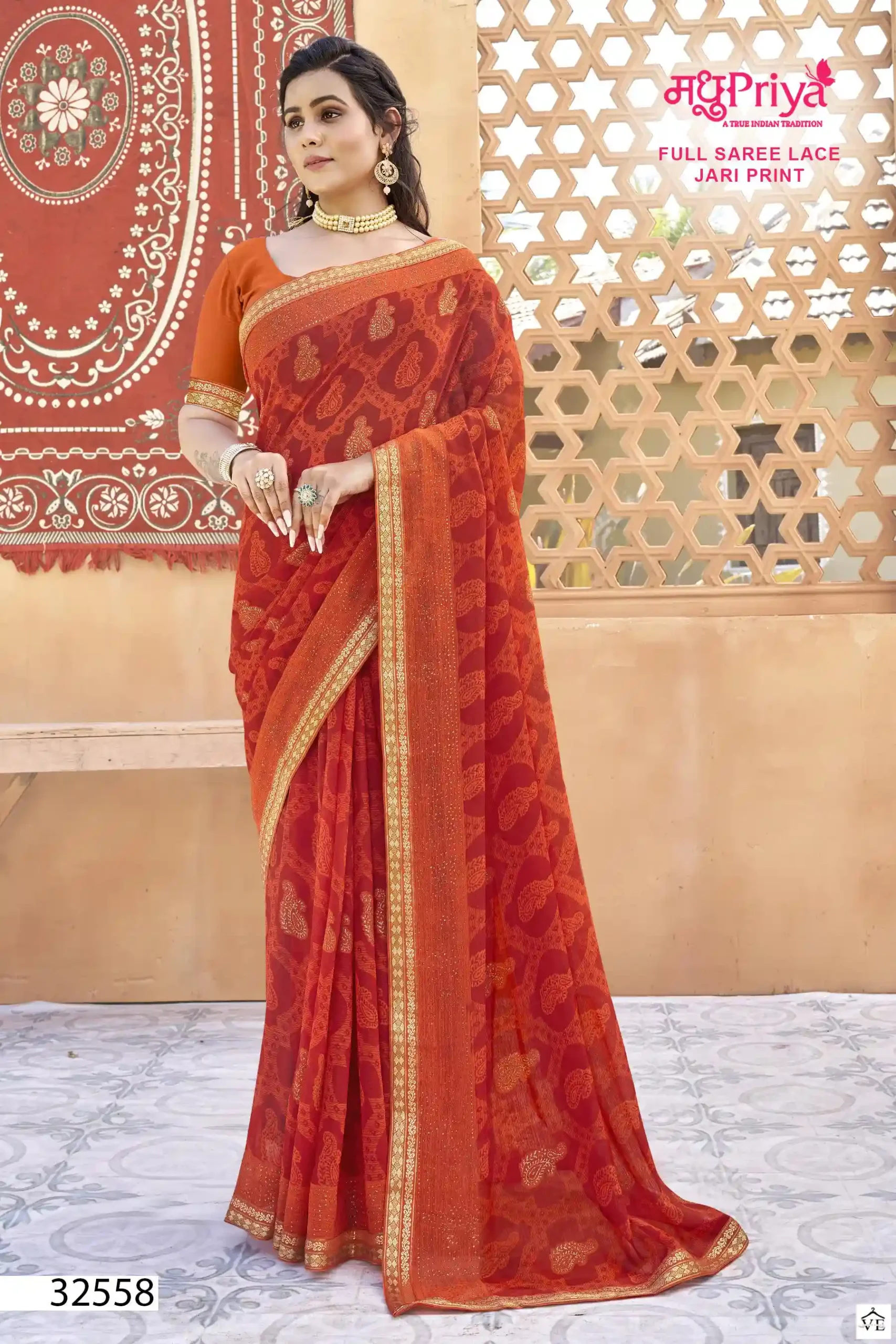 Madhupriya Aadarshini White Cat Zometto Wholesale Saree Catalog - Image 5
