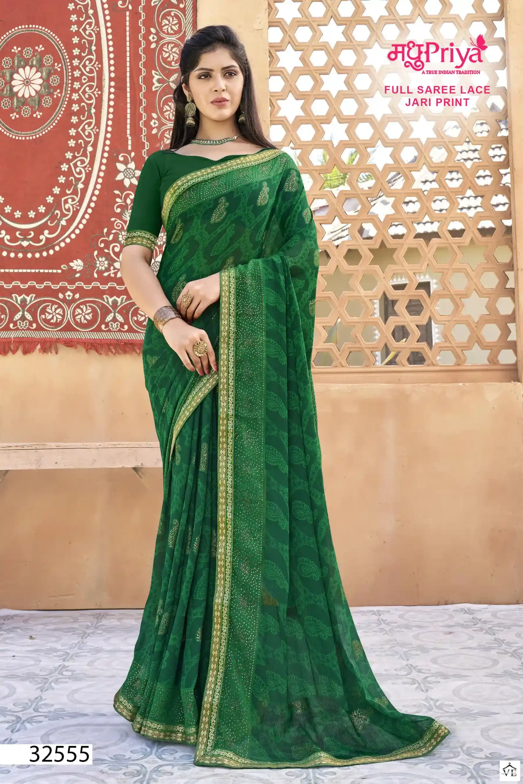 Madhupriya Aadarshini White Cat Zometto Wholesale Saree Catalog - Image 2