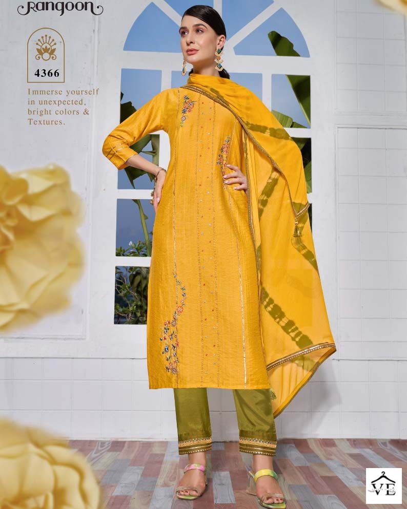 Rangoon Aadhya Viscose Wholesale Readymade Salwar Suit Catalog — Wholesale Salwar Suits, MPA wholesale from Surat — view 1