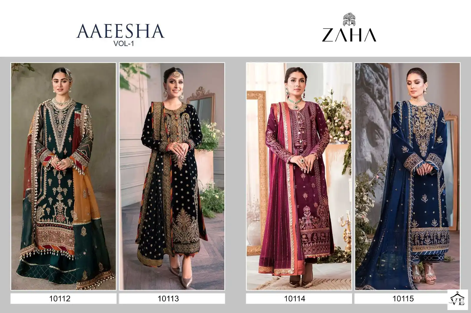 Zaha Aaeesha Vol-1 Georgette Wholesale Designer Pakistani Suits Catalog — Wholesale Salwar Suits, MPA wholesale from Surat — view 13