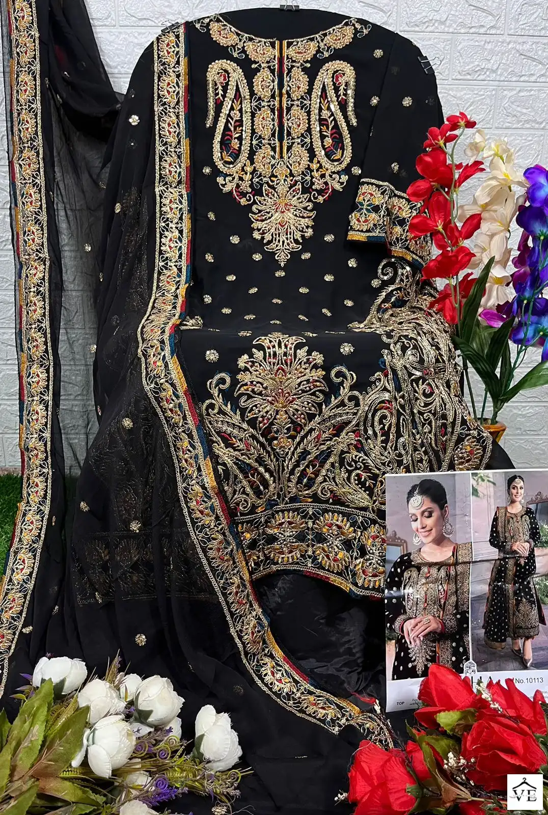 Zaha Aaeesha Vol-1 Georgette Wholesale Designer Pakistani Suits Catalog — Wholesale Salwar Suits, MPA wholesale from Surat - Gallery Image 10