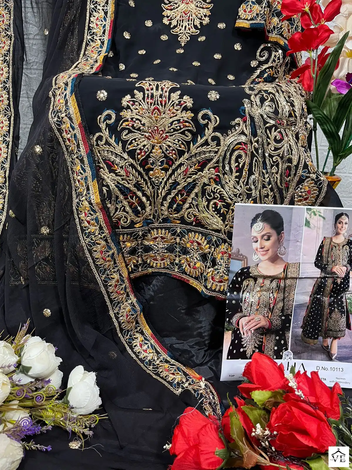 Zaha Aaeesha Vol-1 Georgette Wholesale Designer Pakistani Suits Catalog — Wholesale Salwar Suits, MPA wholesale from Surat - Gallery Image 11