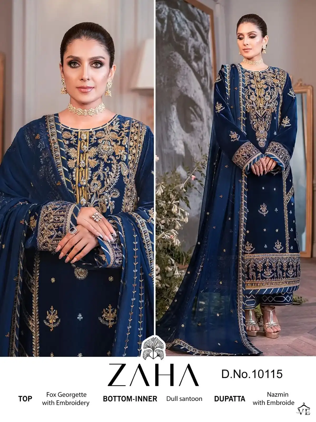 Zaha Aaeesha Vol-1 Georgette Wholesale Designer Pakistani Suits Catalog — Wholesale Salwar Suits, MPA wholesale from Surat - Gallery Image 4