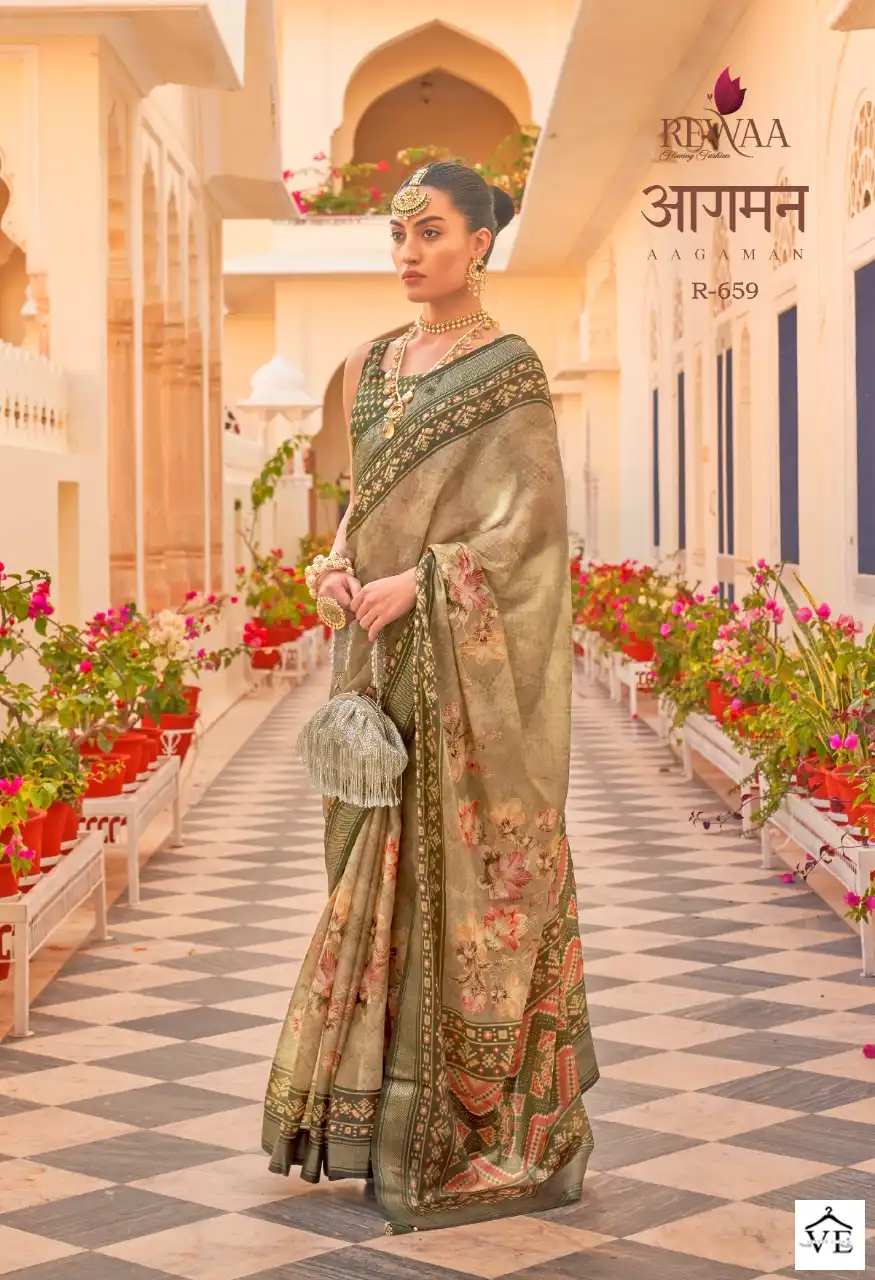 Revaa Aagman Silk Chiffon Wholesale Saree Catalog — Wholesale Sarees, MPA wholesale from Surat — view 5