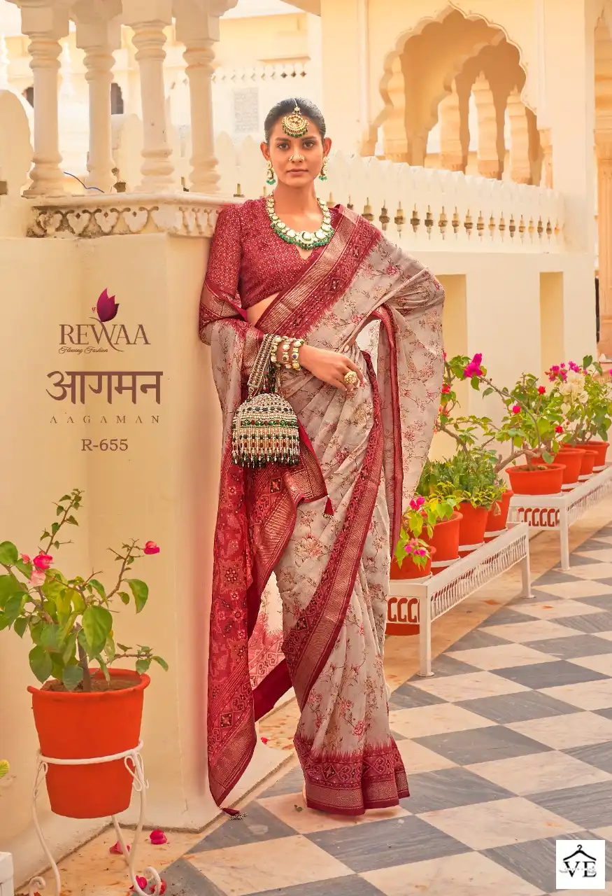 Revaa Aagman Silk Chiffon Wholesale Saree Catalog — Wholesale Sarees, MPA wholesale from Surat — view 6
