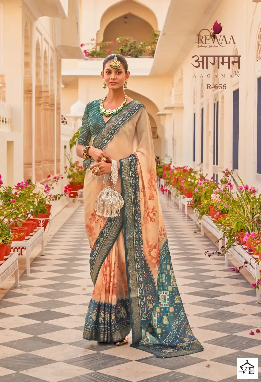 Revaa Aagman Silk Chiffon Wholesale Saree Catalog — Wholesale Sarees, MPA wholesale from Surat — view 7