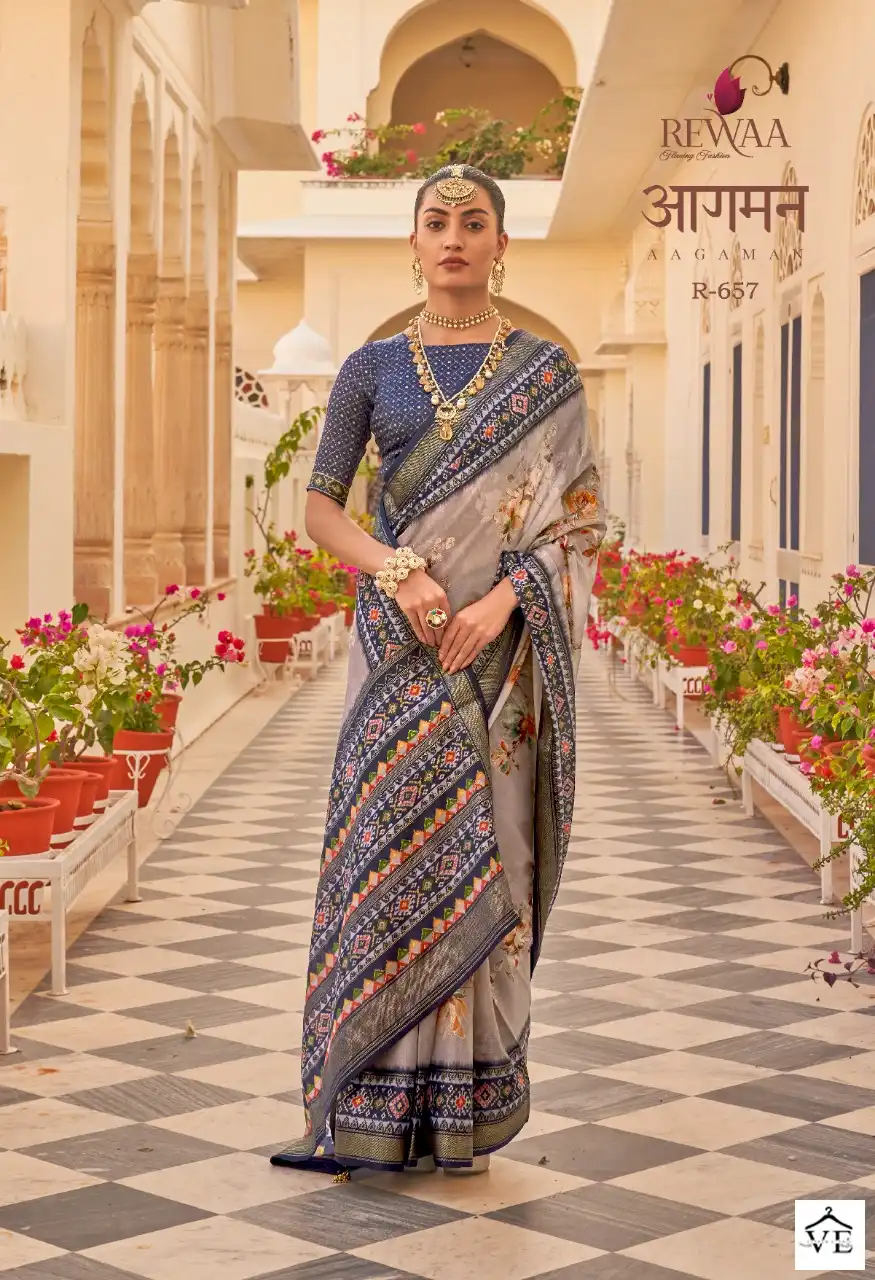 Revaa Aagman Silk Chiffon Wholesale Saree Catalog — Wholesale Sarees, MPA wholesale from Surat — view 8
