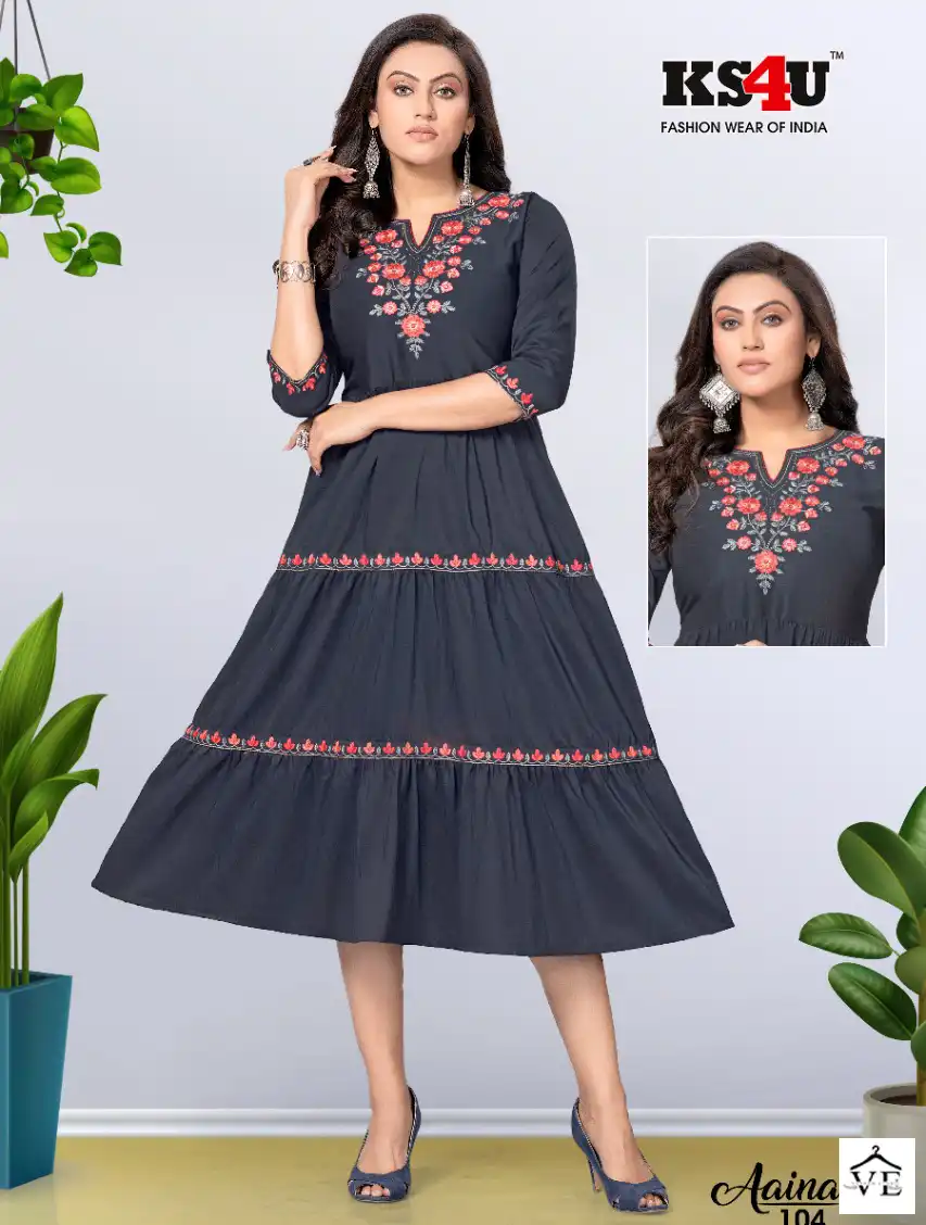 KS4U Aaina Imported Fabric Wholesale Kurti Catalog — Wholesale Kurtis, MPA wholesale from Surat — view 1