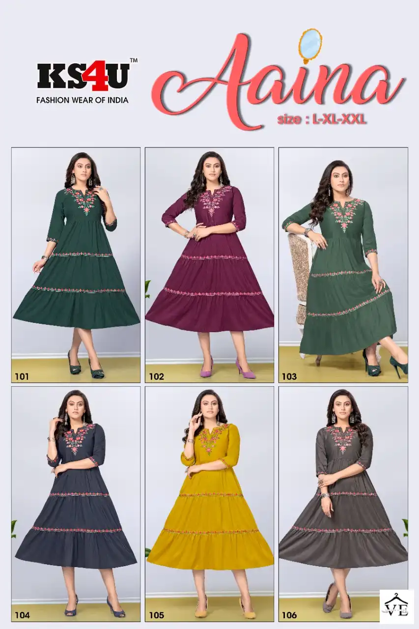 KS4U Aaina Imported Fabric Wholesale Kurti Catalog — Wholesale Kurtis, MPA wholesale from Surat — view 7