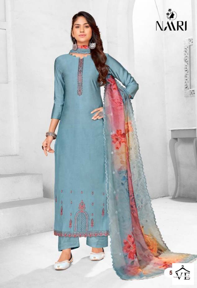 Naari Aalisha Silk Wholesale Designer Salwar Suit Catalog — Wholesale Salwar Suits, MPA wholesale from Surat - Gallery Image 2