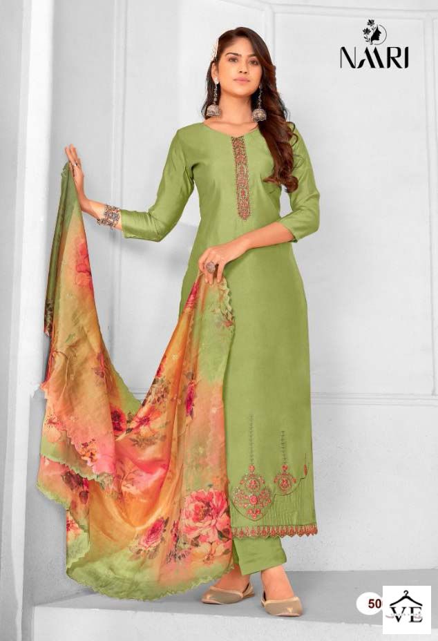 Naari Aalisha Silk Wholesale Designer Salwar Suit Catalog — Wholesale Salwar Suits, MPA wholesale from Surat - Gallery Image 4
